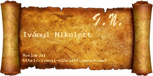 Iványi Nikolett névjegykártya